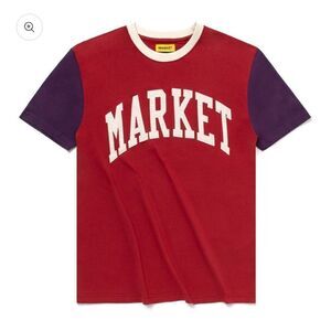 MARKET COLORBLOCK T-SHIRT in Purple/Burgandy Red NWT Size XXL